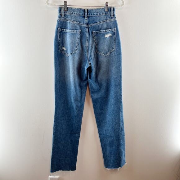 Garage Denim Hi-Rise 100% Cotton Vintage Straight Ripped Jean Ollie Wash 0 / 25 - Picture 9 of 9